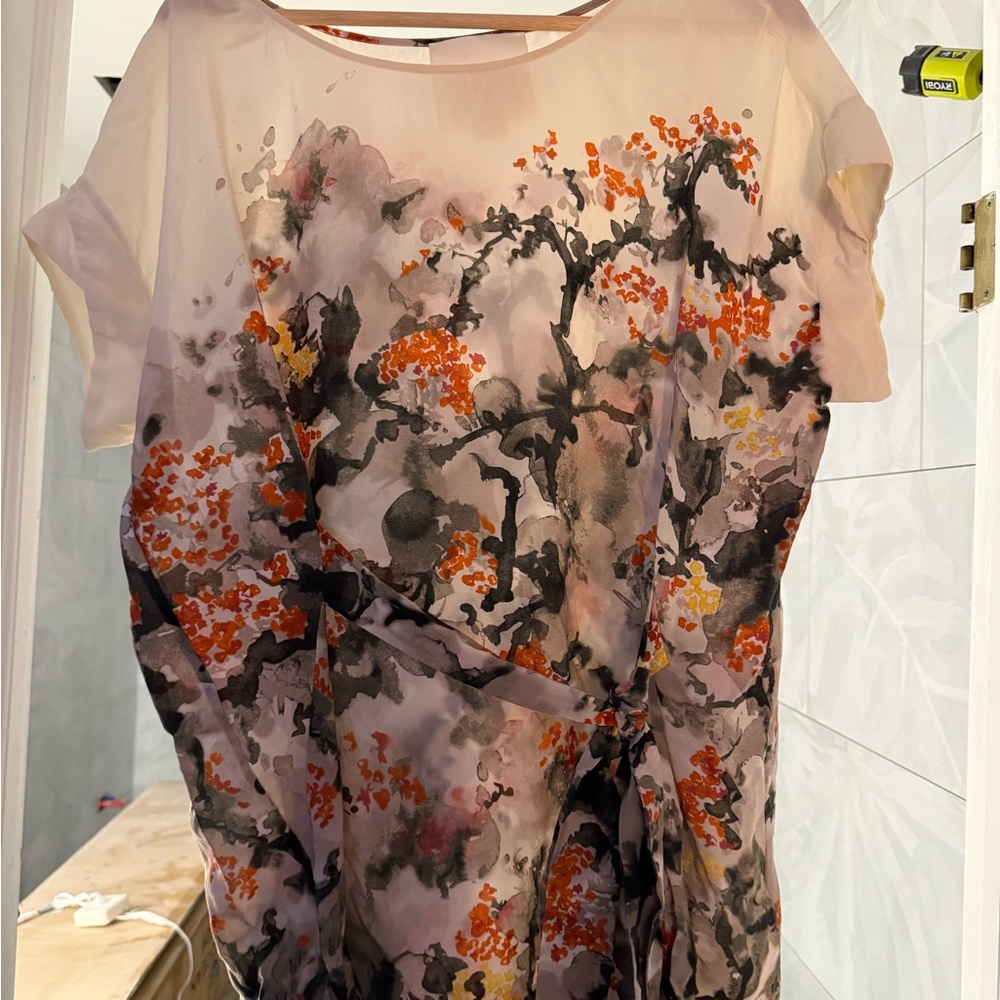 Maeve Artistic Floral Blouse - Orange and Black
